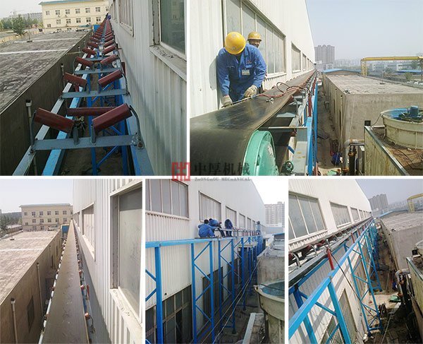 河南省中厚機(jī)械長距離皮帶輸送機(jī)安裝現(xiàn)場